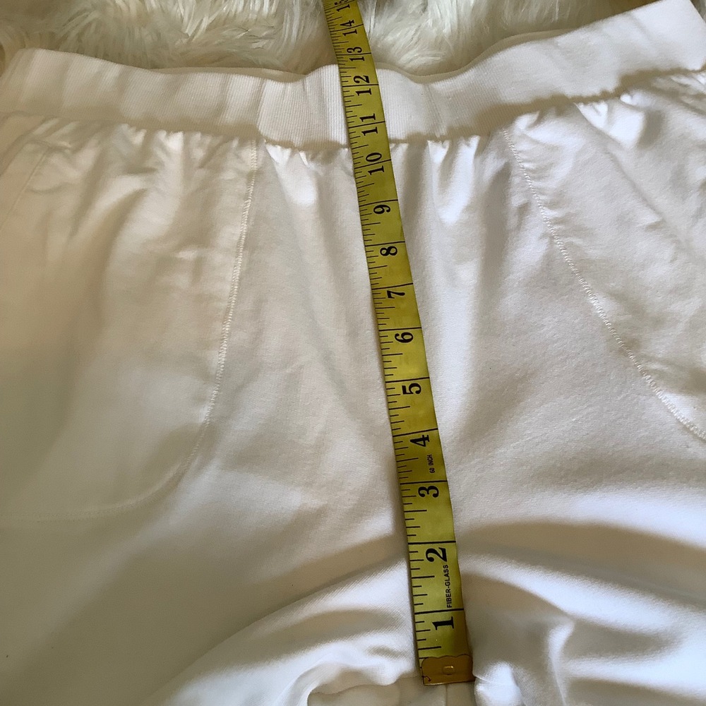 T by Talbots Women White Wide Leg Crop Pants XL Petite Cotton Modal Stretch XLp - Picture 7 of 16